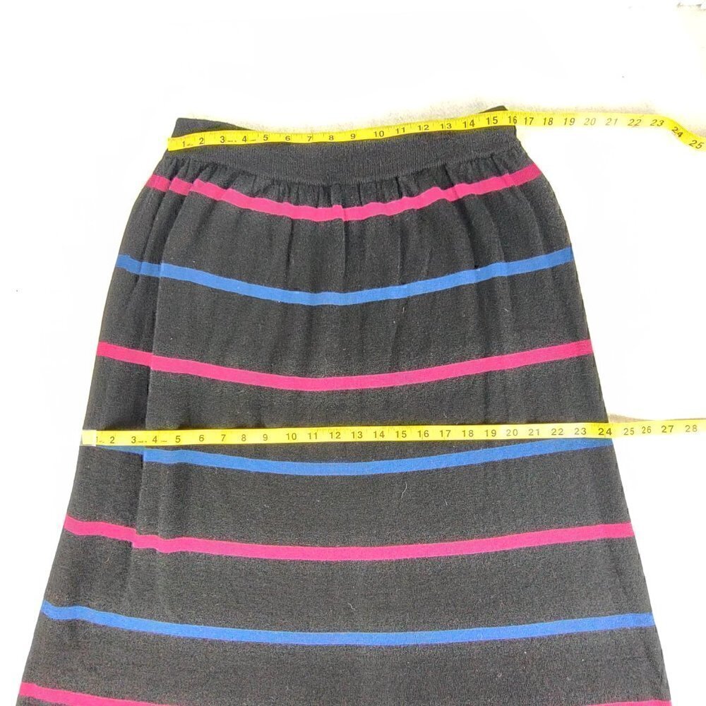 Regatta Sport Women's Wool Blend Multi Color Striped Stretchy Midi Skirt Size L - Picture 7 of 10